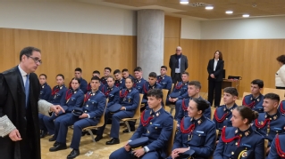 En la sala de vistas, con el magistrado Rafael Romero